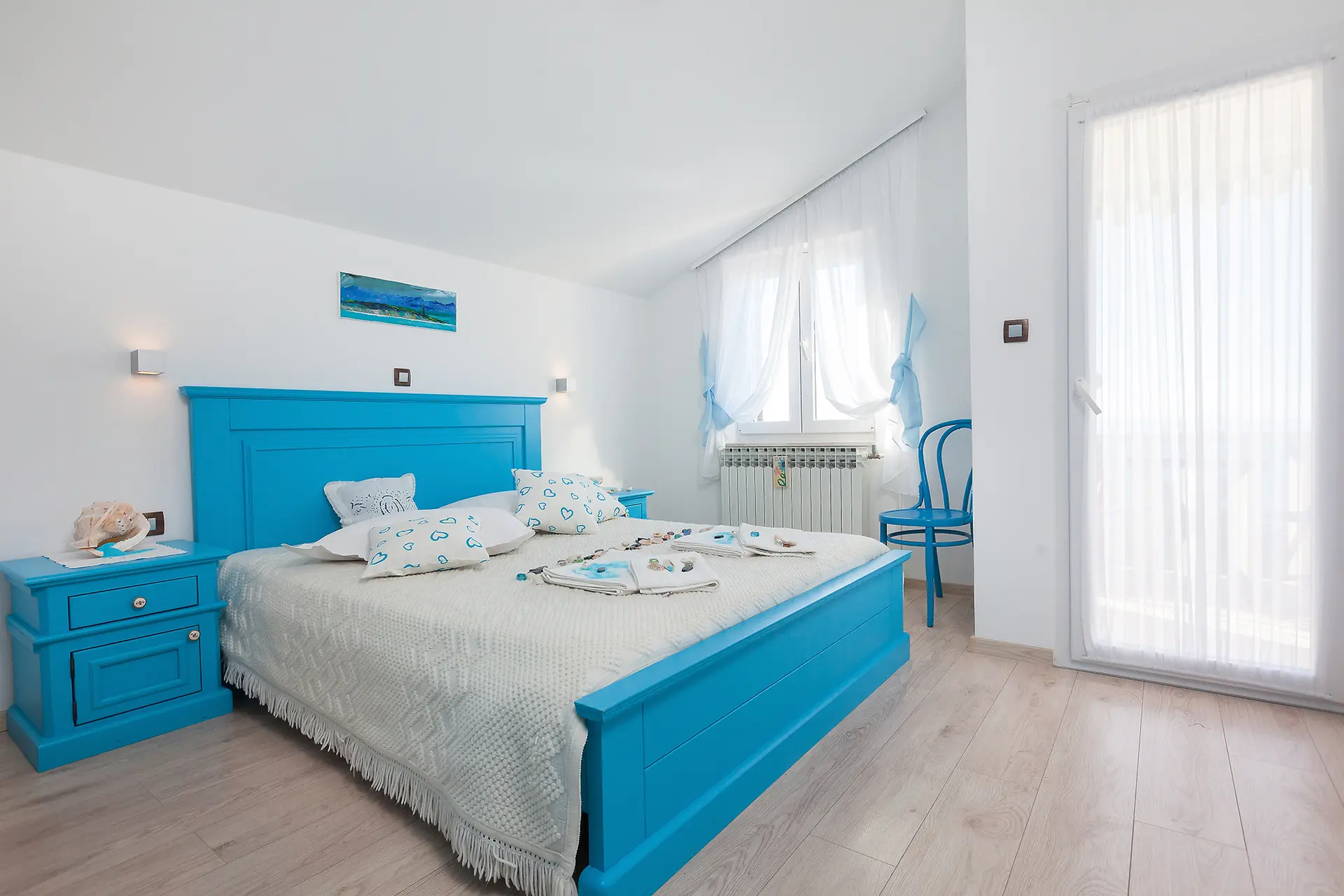 Blue bedroom at Villa Dalmatia